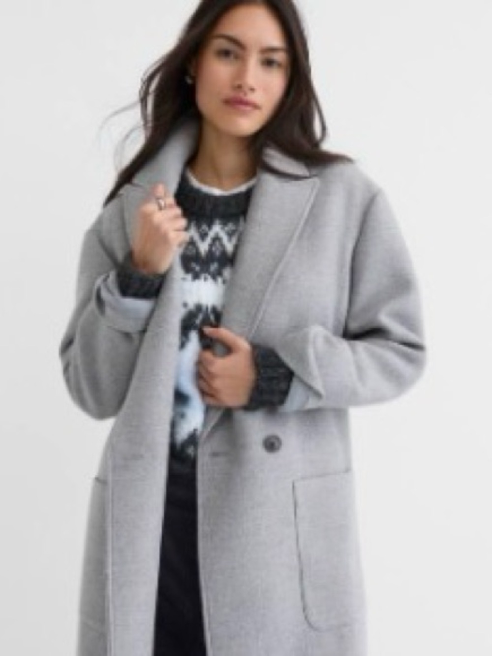 LOFT Petite Heathered Patch Pocket Coat